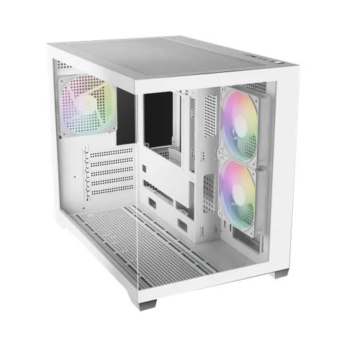 CASE GAMDIAS AURA GC10M V2 ARGB WHITE – MICRO TOWER | 3 FAN ARGB | GPU 400MM